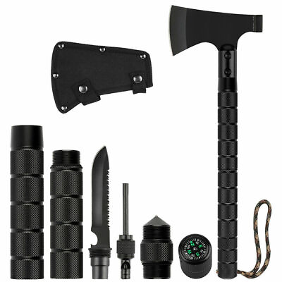 #ad Survival Tactical Axe Multi Tool HatchetPortable Tactical Hatchet Camping Axe $18.99