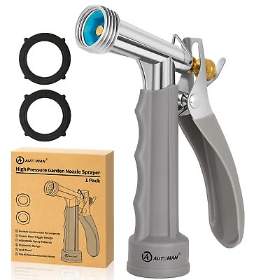 #ad AUTOMAN Full Size Garden Hose Nozzle High Pressure Pistol Grip Water Nozzle ... $26.73