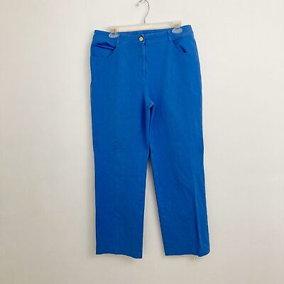 #ad St. John High Waisted Jeans Women#x27;s Size 10 Bright Blue Straight Leg $20.00