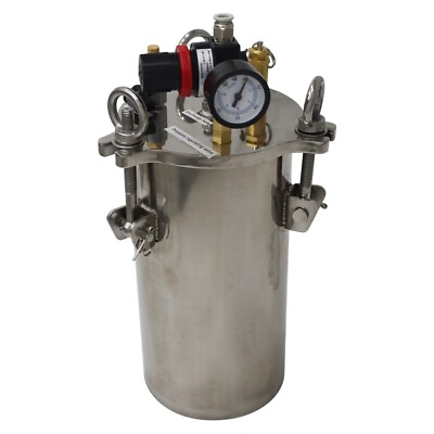 #ad #ad 5L Stainless Dispenser Pressure Storage Tank Bucket Manual Valve 1.32Gal H:12.2 $215.00