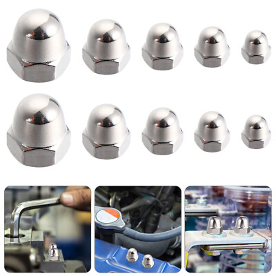 #ad 50 Pcs Dome Head Cap Nut Acorn Bolt Hex Nuts Stainless Steel $12.20