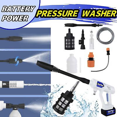 #ad 21V Cordless Electric High Pressure Water Spray Car Gun Portable Washer Cleaner $39.99