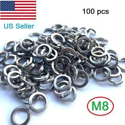 #ad 100 M8 Stainless Steel Split Lock Washers 8mm Spring Washer QTY:100 $9.00