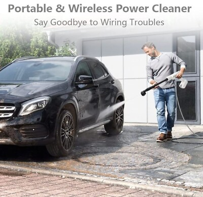 #ad NEW Cordless Pressure Washer with 2 Battery 6 in 1 Soap Nozzle Mobile 400psi $64.99