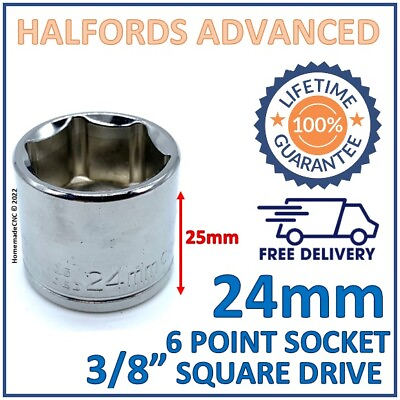 #ad Halfords Advanced 24mm 3 8quot; Square Drive 6 Point Socket New Lifetime Guarantee GBP 6.49