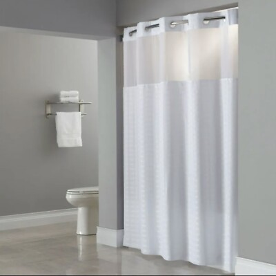 #ad 71quot; x 77quot; Hookless HBH43MYS0177 White Madison Shower Curtain $13.99