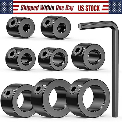 #ad 9PCS Drill Bit Shaft Depth Stop Collars Ring Set amp;Wrench 3 16mm Wood Woodworking $8.40