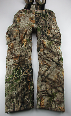 #ad Mens 30 Cabelas Silent Suede Zonz Woodlands insulated camo hunting bib pants $60.00