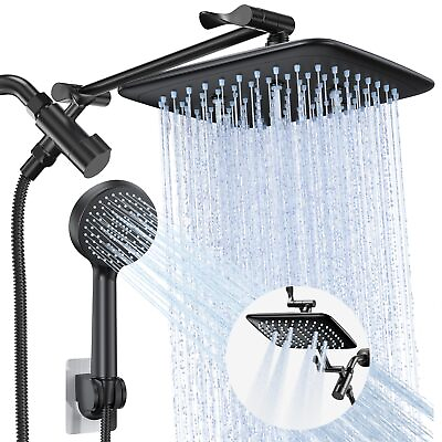 #ad High Pressure Rain Shower Head Combo Easy Install Wide Rainfall 3 Spray Modes $84.57