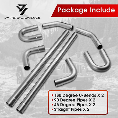 #ad 2.5” Custom Exhaust Pipe Kit Tubing Mandrel Bend Straight U Bend 90° Piping Kit $76.99