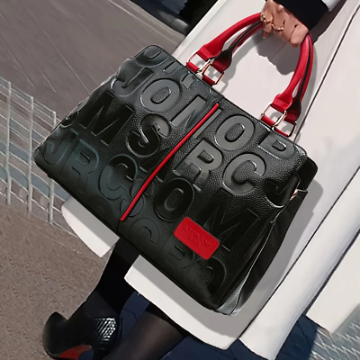 #ad Genuine Leather Tote Bag For Women Luxury Letter Embossed Handbag $145.00