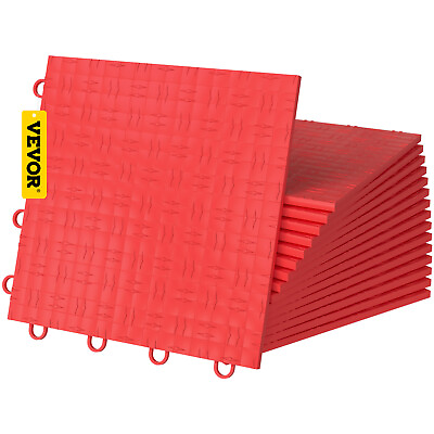 #ad VEVOR Garage Floor Tiles Interlocking Flooring Tiles 12x12quot; 50 Pack Red Mat $98.99