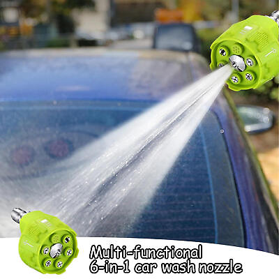 #ad Green Pressure Washer Spray Nozzle 6 In 1 Multifunctional Adjustable $10.36