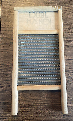 #ad Columbus Dubl Handi Antique Vintage Washboard Wood 18quot; Height Wall $16.00