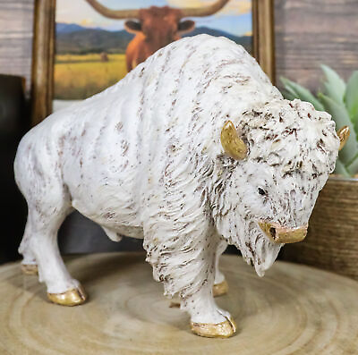 #ad Ebros Native American Sacred White Bison Buffalo Decor Resin Figurine 8.75quot;L $28.99