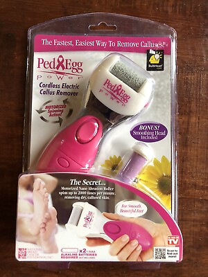 #ad Ped Egg Power Cordless Electric Callus Remover w Bonus Smoothing Head New Pink $15.79