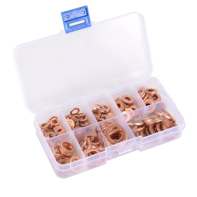 #ad 200 Pcs Brass Washer Copper Washers Flat Oil Plugging Shims $20.49
