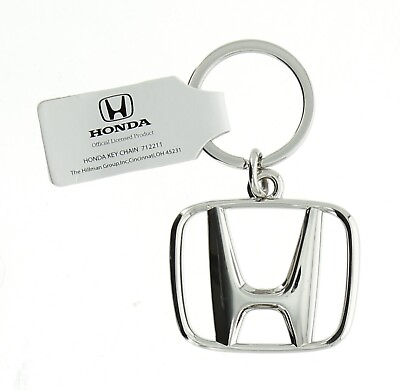 #ad Honda Key Chain Emblem Metal 712211 Honda Logo Key Ring Silver $7.99