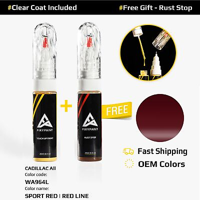 #ad Car Touch Up Paint For CADILLAC All Code: WA964L SPORT RED RED LINE $23.99