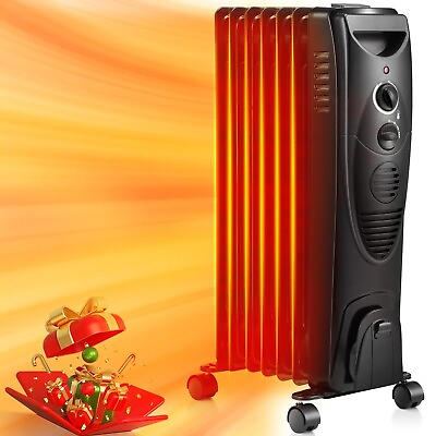 #ad ZAFRO Oil Filled Radiator Heater 1500W Portable Electric Oil Filled Radiant ... $37.90