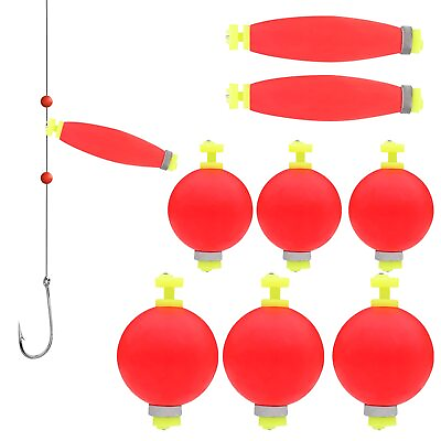 #ad 15 Pcs Fishing Bobbers Weighted Foam Snap on Float Bobbers Fishing Weighted Foa $16.87