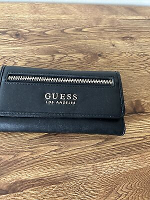 #ad Guess Los Angeles Women’s Wallet Black Clutch Tri fold $9.99