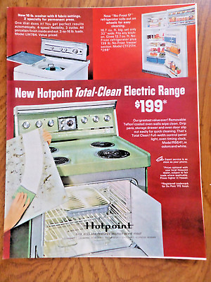 #ad #ad 1967 Hotpoint Appliance Ad Electric Range Washer Refrigerator $4.00