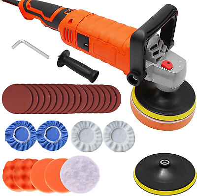 #ad Pads Car Polisher Buffer Sander Waxer Kit Variable 7 speed 7quot; 1580w W Electric $49.56