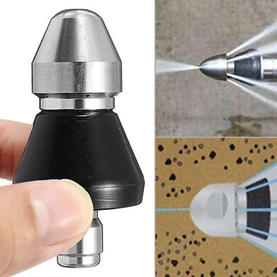 #ad 1 Front 6 Rear Cleaning Nozzle 1 4quot; Pressure Washer Drain Stainless Steel Sewer $8.99