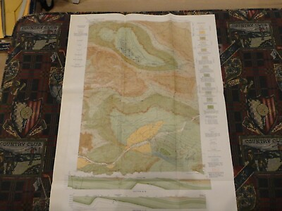 #ad 1926 Geologic Map Oil Coal Gas of the Grass Creek Basin Quadrangle Wyoming $14.99