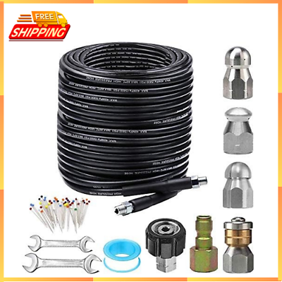 #ad #ad Sewer Jetter Kit For Pressure Washer 150FT Newest 5800PSI Drain Cleaner Hose $98.66