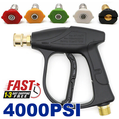 #ad 1 4quot; High Pressure Washer Gun 4000 PSI Car Wash Foam Spray Short Wand w Nozzle $23.99
