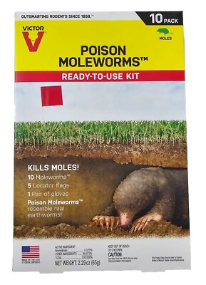 #ad #ad Victor Poison Bait Moleworms Kills Moles Outdoor Ready To Use 10 PACK $17.99
