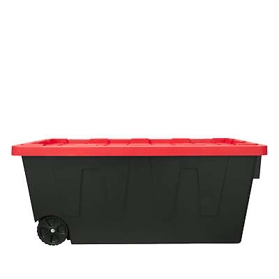 #ad #ad Hyper Tough 50 Gallon Snap Lid Wheeled Plastic Storage Bin Container $39.98
