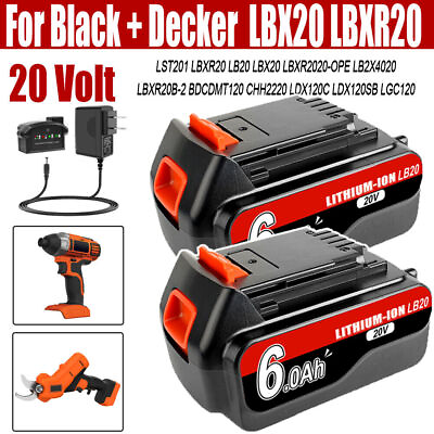 #ad 20V Max Battery For BLACK DECKER LBXR20 20V LBXR20 LBX20 8.0Ah Lithium Battery $50.99