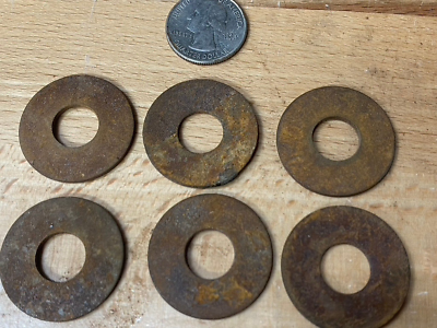 #ad 6 VINTAGE RECLAIMED Rusty Crusty FLAT WASHER 1 2quot; x 1 1 4 Restoration Repair $8.99