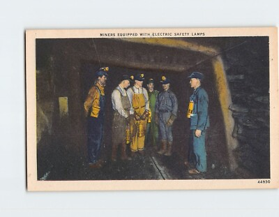#ad Postcard Miners Equipped with Electric Safety Lamps $6.97
