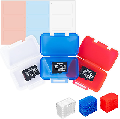 18 PCS Clear Plastic Memory Card Holder Case Multi Color for Micro SD SDXC S #ad #ad $17.99