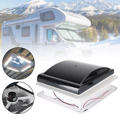 #ad 14quot; RV Caravan Roof Vent Manual RV Camper Fan 12V Skylight With LED Light US $143.89