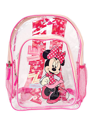 #ad Girls Disney Minnie Mouse Clear Transparent 16quot; Backpack $19.99