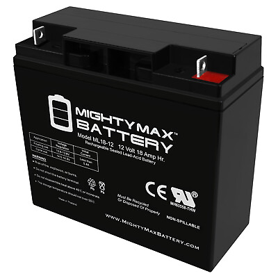 #ad Mighty Max ML18 12 12V 18AH Earthwise Electric Lawn Mower Battery Replaces 24V $39.99