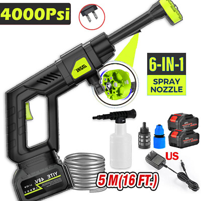#ad Cordless Electric High Pressure Washer Gun 4000 Psi Portable Power Cleaner $67.88