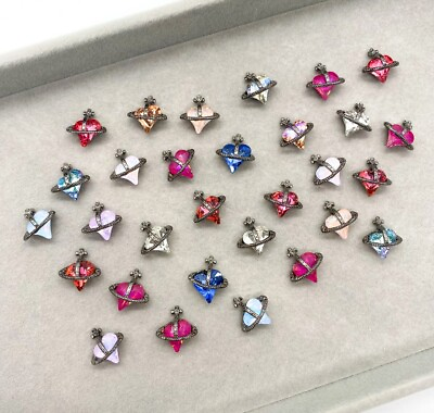 #ad 8pcs Mix Acrylic Cube Glitter Pendant DIY Jewelry Making Supplies 5D charms $5.48