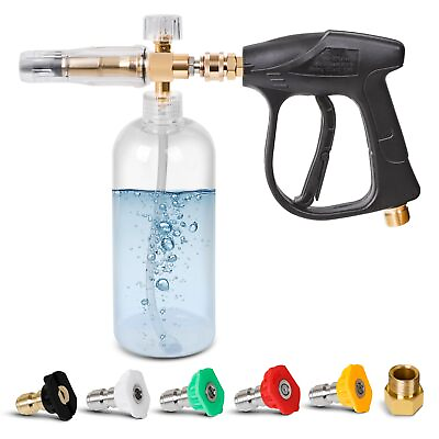 #ad Foam Cannon Set 4350 PSI Pressure Washer Gun with Foam Blaster 1 4quot; Quick C... $42.84