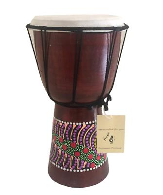 #ad Djembe Drum Bongo Congo African Wood Drum MED SIZE 12quot; High Professional... $62.82