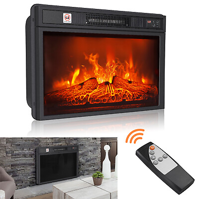 #ad 23quot; Electric Infrared Quartz Fireplace Insert Log Flame Heater w Remote Control $90.90