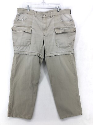 #ad #ad REI Beige Khaki Zip Off Pants To Shorts Mens Size 44x31 Distressed $17.78