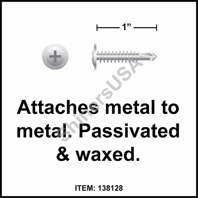 #ad 4000 410 Stainless Screw 8 18 x 1 TEK 2 Phillips Modified Truss #138128 $309.09