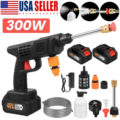 #ad Cordless Portable High Pressure Water Spray Gun Car Washer Cleaner With Battery $35.89