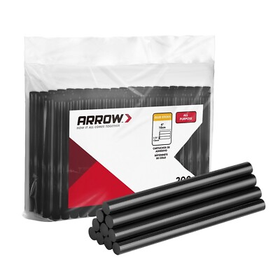 #ad Arrow Mini Hot Glue Sticks 200 Pack Black 4quot; and 5 16#x27;#x27; Diameter 	Resin NEW $26.99